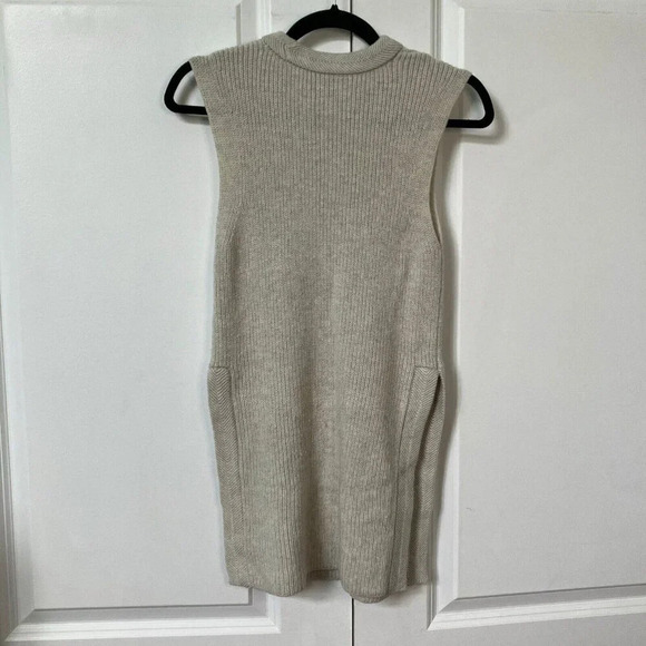 Aritzia  Wilfred Palmier Beige Sleeveless Long Line 100% Wool Sweater XXS - Picture 8 of 12